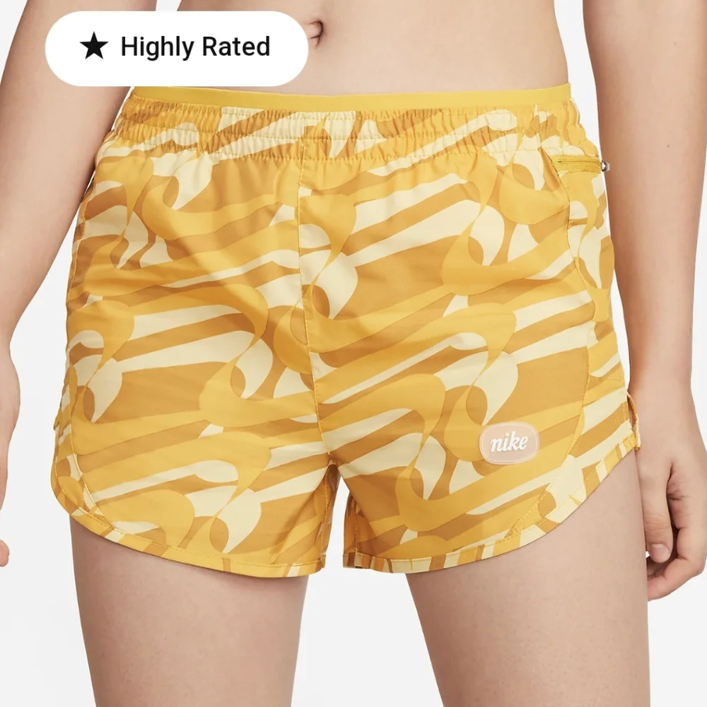 Nike Icon Clash Tempo Luxe Yellow Ochre Running Shorts